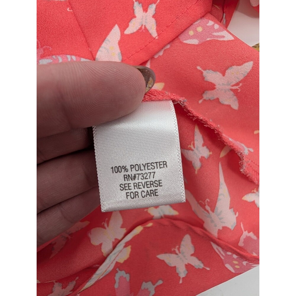 Candie’s Pink Coral Butterfly Bow Back Y2K 90s Tank Top Blouse Size Medium - Picture 10 of 11